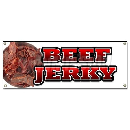 Signmission BEEF JERKY BANNER SIGN meat dried spices dehydrated salted smoked B-Beef Jerky